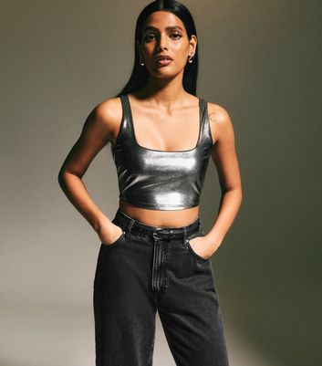 最安値級価格 melt bk×gry jersey cropped lady the トップス