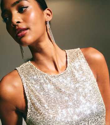 Gold Sleeveless Sequin Top 