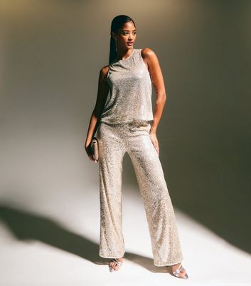 Gold Sequin Pants Holiday Party Pants ASOS DESIGN Co-ord Sequin