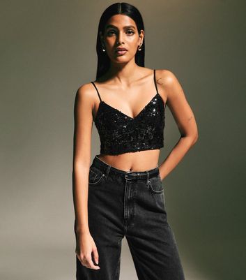 sparkly black bralette