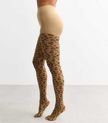 Brown Leopard Print Tights 