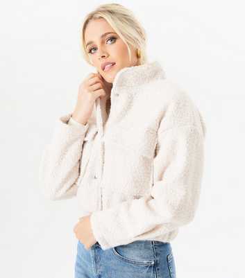 Gini London Cream Bouclé Cropped Jacket