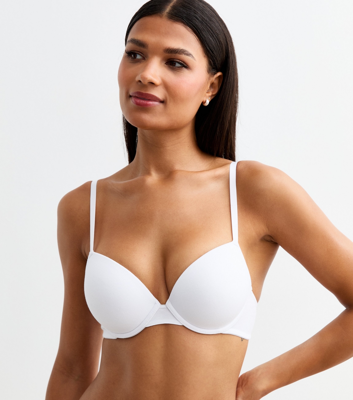 Women's White Cotton T-Shirt Bra New Look