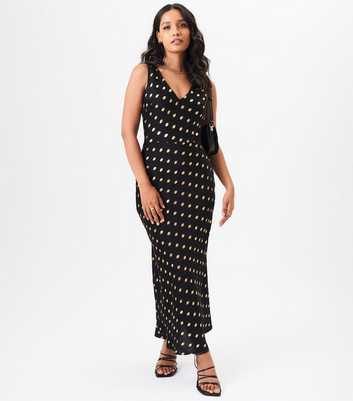 Gini London Black Smudge Spot Print Maxi Dress