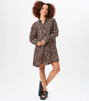 Gini London Brown Leopard Print Mini Dress