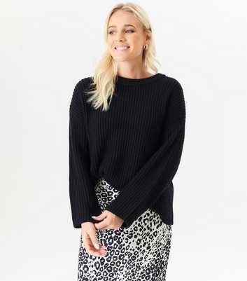 Gini London Black Chunky Knit Jumper 