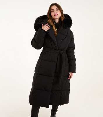 Blue Vanilla Black Quilted Puffer Coat