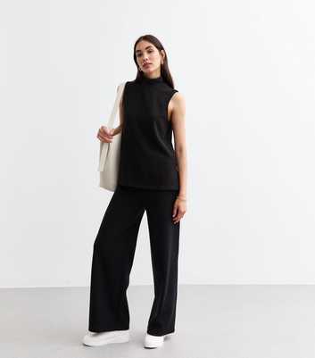 Black Soft Touch Wide Leg Trousers