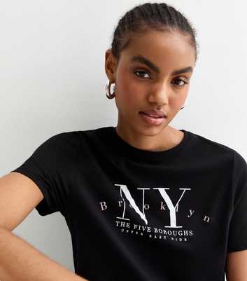 Tall Black New York Print Cotton T-Shirt