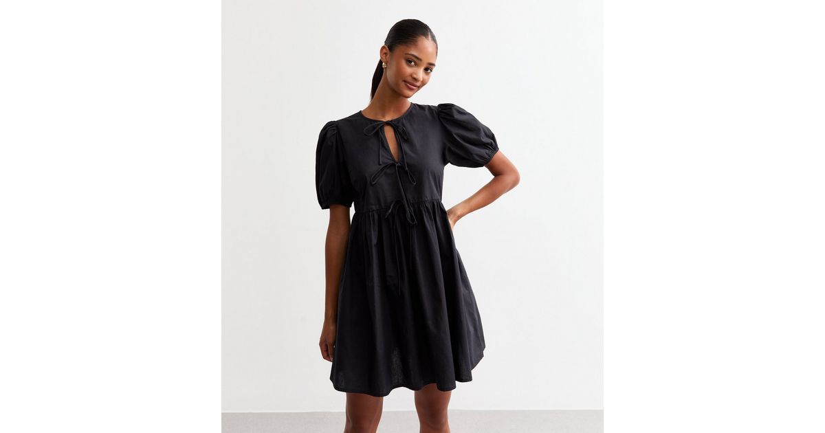 Printed Cotton Mini Smock Dress