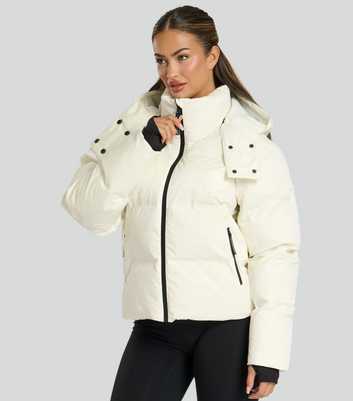 South Beach Cream Padded Hooded Ski Jacket