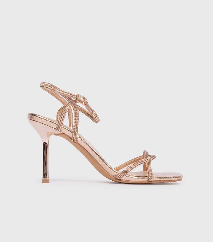 Gold Metallic Sandals Quiz Rose Gold Sandals London Rebel Rose