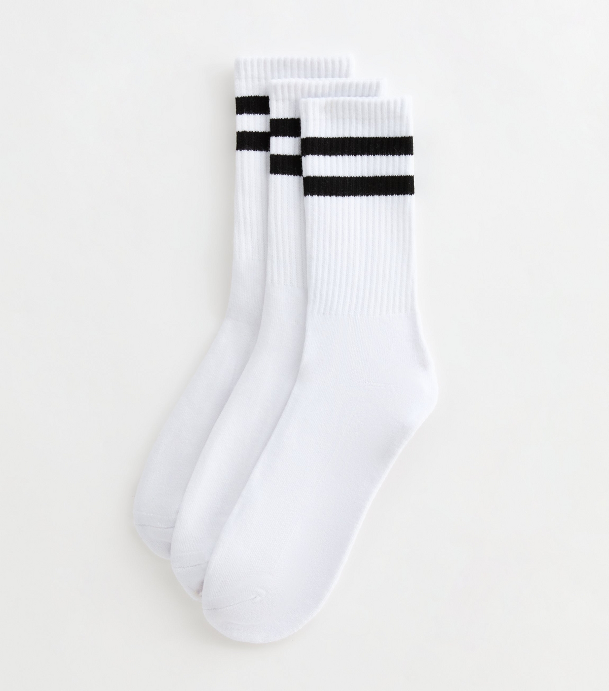 Men's 3 Pack Of White Stripe Socks New Look