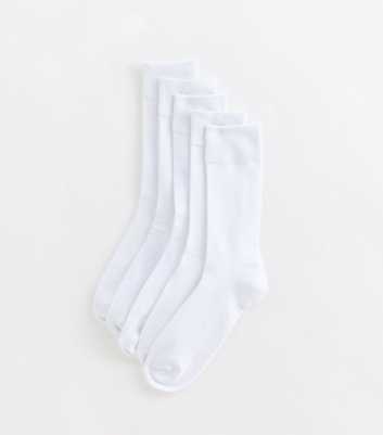 Mens Pack Of 5 White Socks