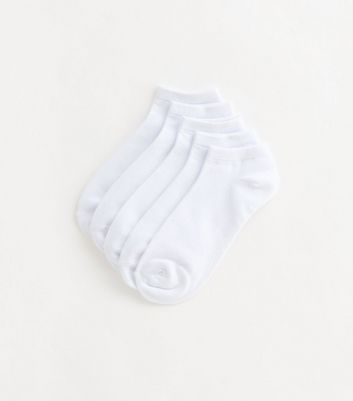 Men's Pack Of 5 White Trainer Liner Socks New Look