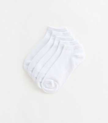 Mens Pack Of 5 White Trainer Liner Socks