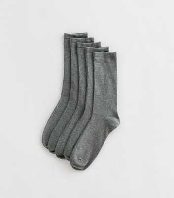 Mens Pack Of 5 Grey Socks