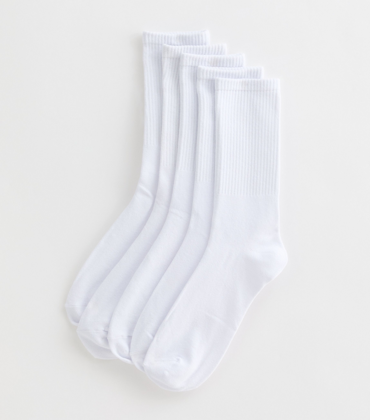 Men's Pack Of 5 White Tube Socks New Look