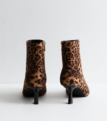 Leopard print kitten heel ankle boots best sale