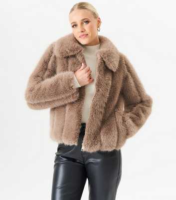 Gini London Stone Faux Fur Short Jacket