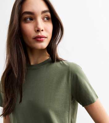 Khaki Cotton Jersey T-Shirt 