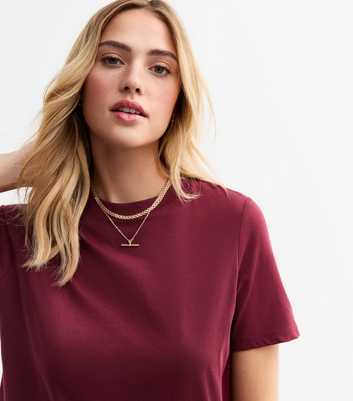 Burgundy Cotton Jersey T-Shirt 