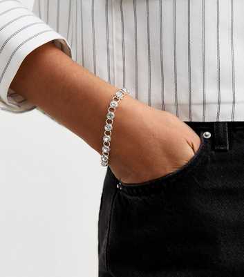 Silver Tone Diamanté Tennis Bracelet 