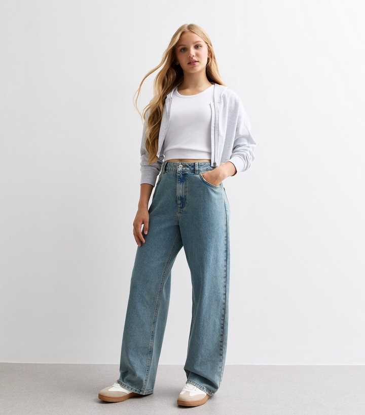 Jean Skinny Bleu Fille New Look - Taille 12 Ans, Déchiré, Élastique - 152 Cm
