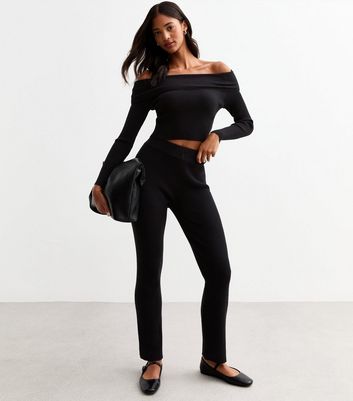black off the shoulder top new look