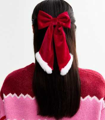 Red Santa Claus Christmas Hair Slide