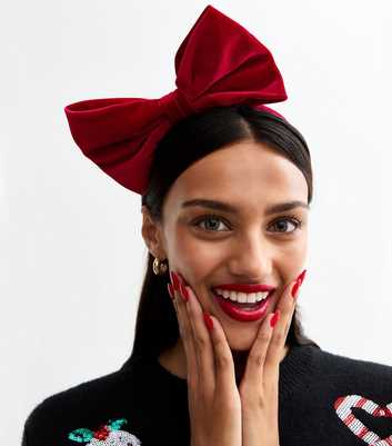 Red Velvet Bow Headband