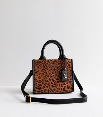 Brown Leopard Print Mini Tote Bag New Look