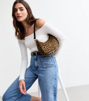 Leopard print over shoulder bag sale