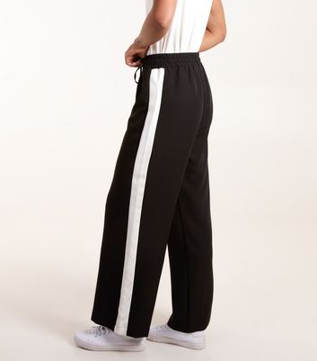 Blue Vanilla Black Side Stripe Trousers New Look