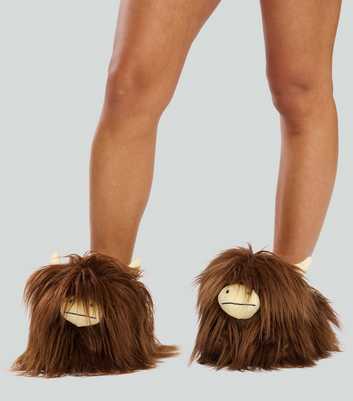 Loungeable Brown Highland Cow Slippers