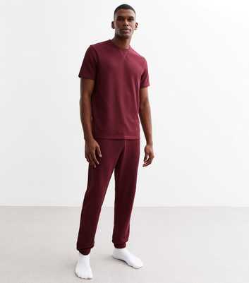 Burgundy Regular Waffle Texture Lounge Joggers