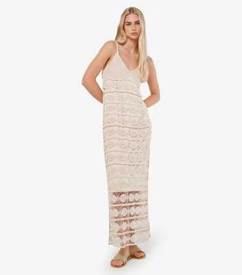 Apricot Stone Crochet Strappy Maxi Dress
