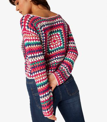 multi coloured crochet top