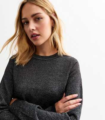 Black Crew Neck Sparkle Jumper