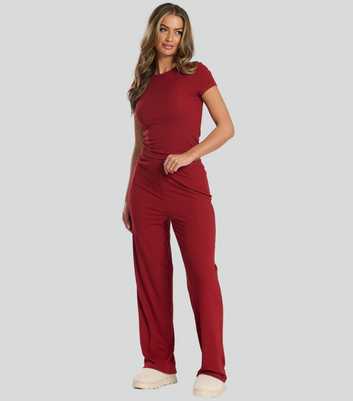 Loungeable Red Rib Pyjama Set