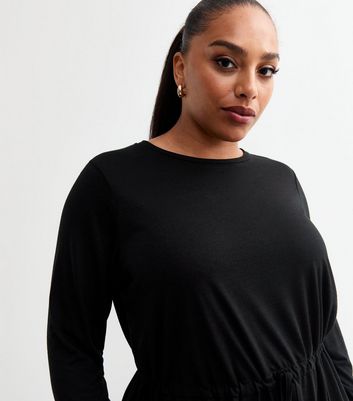 Black jersey dress long sleeve online