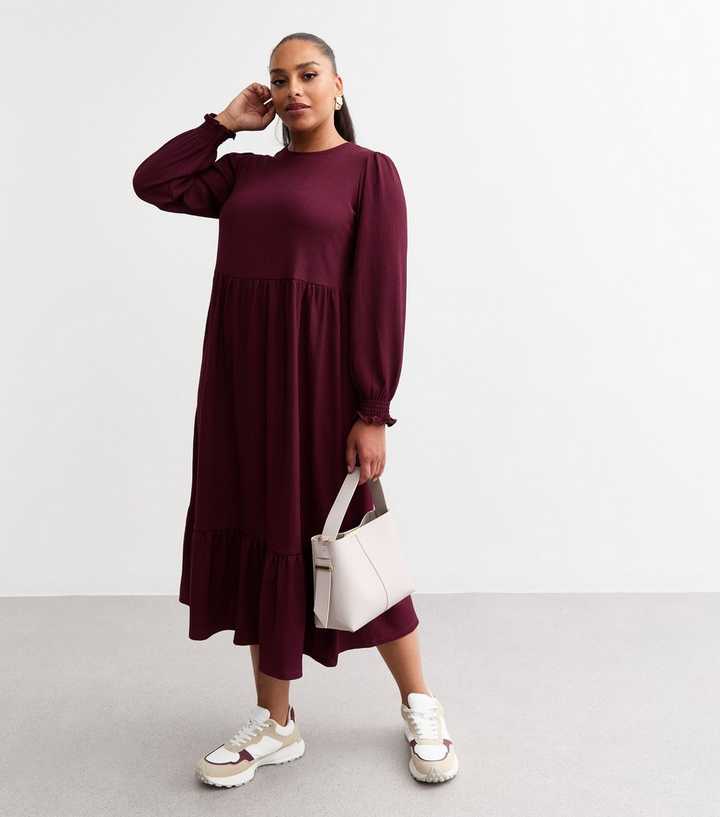 burgundy smock dress Luli & Me Whismical Baby Smock Float Dress