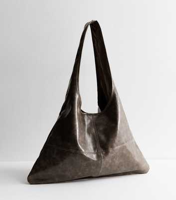 Public Desire Hobo Grey Leather-Look Tote Bag 