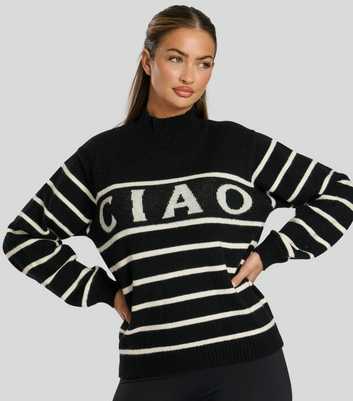 South Beach Black Ciao Striped Jumper 