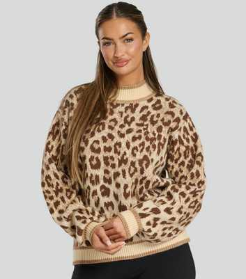 South Beach Brown Leopard Jacquard Jumper