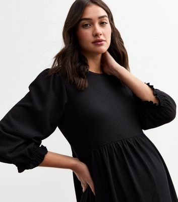 Maternity Black Midi Smock Dress New Look