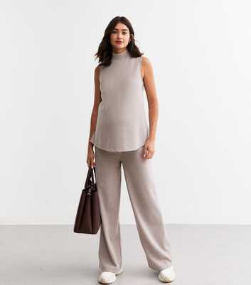 Maternity Mink Wide Leg Trousers