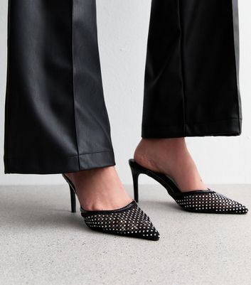 Black pointed mules online