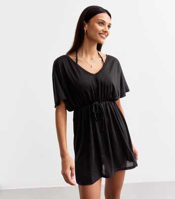 Black Jersey Beach Kaftan 