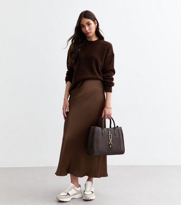 Brown skirt new look best sale